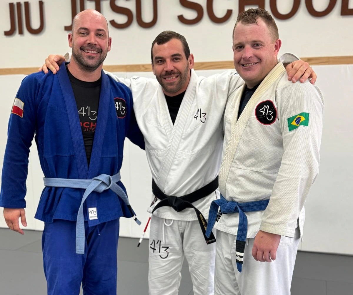 413 Jiu-Jitsu students and instructors together on the mats in Southlake